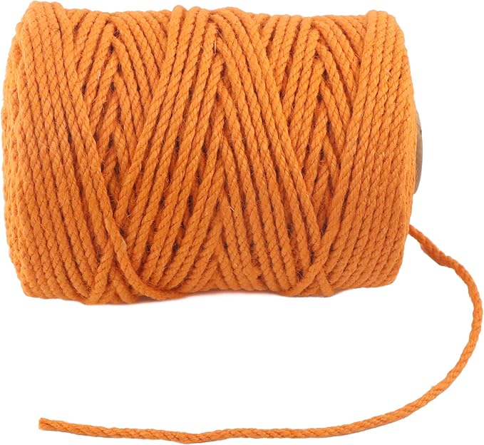 4mm x 500 Feet Orange Jute Rope, Twine for Gardening Tomato Climbing Plant Tie Floristry Crafts Gift Wrapping Packing Decor