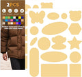 Azobur Down Jacket Repair Patches-Waterproof, Self-Adhesive,Nylon Fabric Patches for Puffy Jackets, Rain and Snow Gear, Tents, Sleeping Bag and More(Khaki，2pcs)