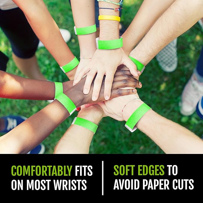 500 WristCo Tyvek Wristbands Smiley Face Variety Pack - ¾” x 10”- Waterproof Recyclable Comfortable Tear Resistant Paper Bracelets Wrist Bands for Events Concert Festival Admission Party