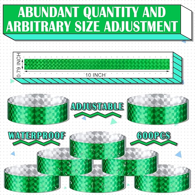 Epakh Paper Wristbands Neon Wrist Bands Waterproof Handbands for Events Lightweight Concert Wristbands Neon Colored Adhesive Wrist Band for Party