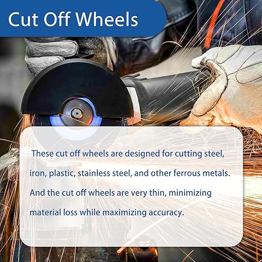 100 Pack 5 Inch Cut Off Wheels for Metal and Stainless Steel Cutting Discs for Angle Grinders 5 x .040 x 7/8 Inch