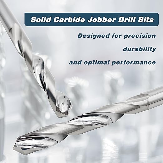 1/2" Solid Carbide Jobber Drill Bits with Straight Shank and 118° Point Angle, Made from Tungsten Carbide Material,1-Pieces