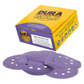 Dura-Gold Premium 5" Purple Film Ceramic Sanding Discs, 8-Hole Pattern, 50 Disc Variety Pack, Grits 60, 80, 120, 180, 220, 320, 400, 600, 800, 1000 - Hook & Loop Sandpaper, DA & Random Orbital Sander