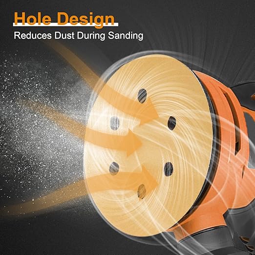 100 PCS 6 Inch Sanding Discs 320 Grit, 6 Hole Hook and Loop Round Sandpaper for Random Orbital Sander