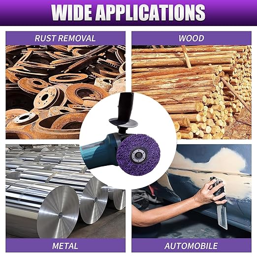 10 Pack Strip Discs Stripping Wheel for Angle Grinder, 4-1/2" x 7/8" Rust Remover Discs, Clean and Remove Paint Coating Rust Welds Oxidation(Purple)