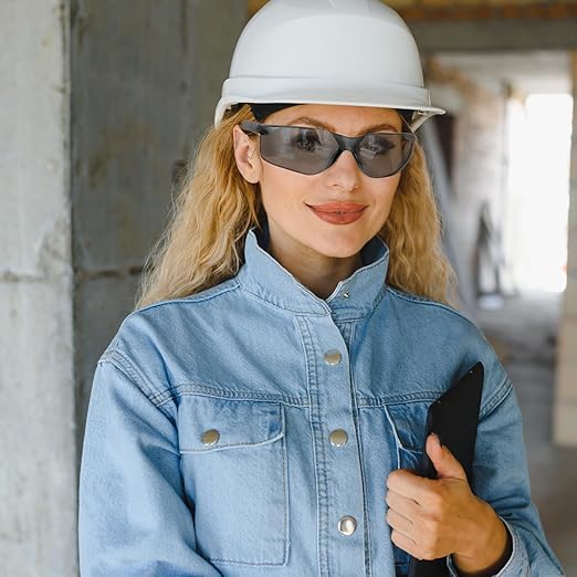 Tinted Safety Glasses Bulk of 10 ANSI Z87.1 Protective Eyewear Scratch-Resistant for Work, Lab, Construction