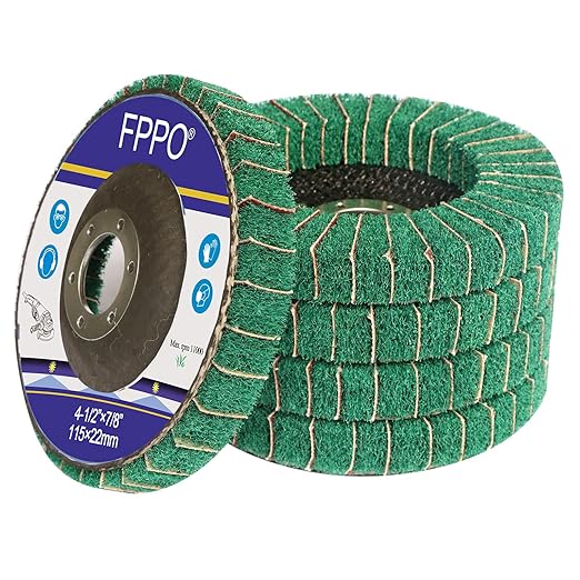 5Pcs 4.5" x 7/8" Nylon Fiber Flap Disc Polishing Grinding Wheel,Scouring pad Buffing Wheel for Angle Grinder, Polishing Tools (Grit 120)