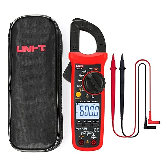 UNI-T UT202F Digital Clamp Meter AC Current TRMS Volt Ohm Amp Meter HVAC Clamp On Multimeter Auto Ranging 6000Counts AC Current Frequency NCV AC DC Voltage Frequency Resistance Continuity Diode Tester