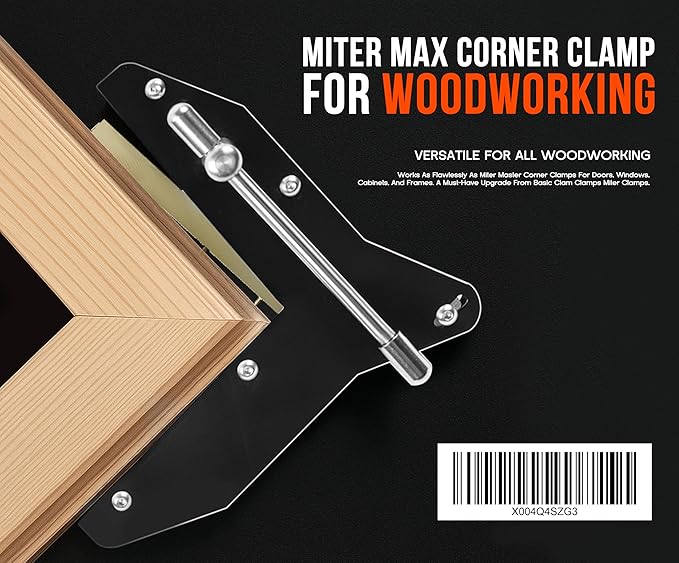 Miter Clamps for Woodworking - Corner Clamps for Window & Door Casing, Picture Frames, Cabinet Trim, DIY Crafting Projects - Secure 90° Angle Grip