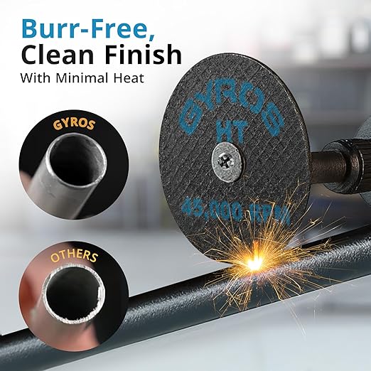 GYROS Cut-Off Wheels for Rotary Tools – 1.5” High-Tensile Fiberglass Reinforced, 12-Pack | Ideal for Cutting Hardened/Unhardened Steel, Steel Alloys, Hard Bronze, Metal | Made in USA 11-32156/12