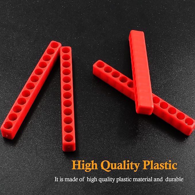 20Pcs 12 Holes Hex Shank Screwdriver Bit Holder, Plastic Screwdriver Head Storage Case, Drill Bit Storage Case, Screwdriver Head Holder Organizer Fit for 1/4 Inch Hex Shank, Red
