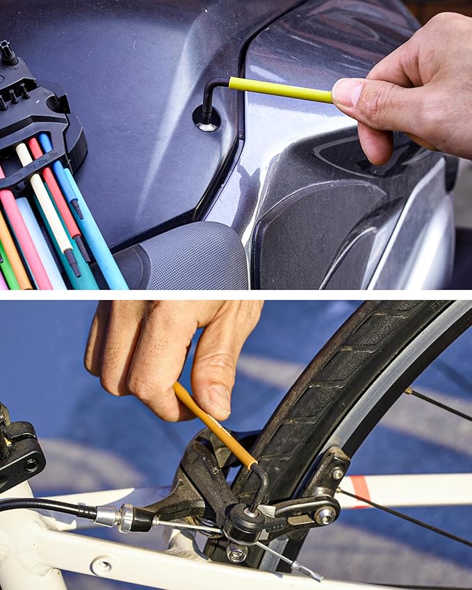 Torx Wrench Set 13pcs(T6-T50),Extra Long Arm Security Metirc Star Wrench Set, Crafted Torx Key Set with Color Coded Sleeves for Furniture Assembly, Bicycle Maintenance, Household DIY