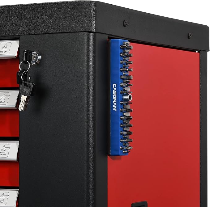CASOMAN 1/4" Hex Bit Organizer with Magnetic Base - Blue, 43 Hole Bit Organizer with Strong Magnetic Base, Magnetic Bit Organizer for Your Specialty