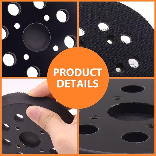 5-Inch Sander Replacement Pad, Universal Hook and Loop Orbital Sander Backing Pad Compatible with Craftsman 315112170,315112180,315279870 Random Orbital Sanders, 2-Pack
