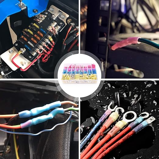 Nilight 270 PCS Heat Shrink Wire Connector Waterproof Marine Automotive Connector Assortment Rings Fork Hook Spade Butt Splices