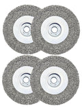 Crimped Wire Wheel Brush 4in 5/8-11 Threads Arbor for 4-1/2" Angle Grinder Metal Rust Paint Stain Removal - 4pcs