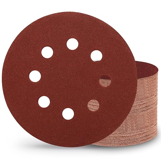 100 PCS 150 Grit 5 Inch Sanding Discs, Hook and Loop Sandpaper for Random Orbital Sander