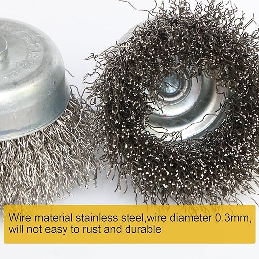 10PCS Professional Wire Wheel Brush Set, Stainless Steel Cup Wire Brush for Drill with 1/4 Inch Shank, Wire Brushes for Cleaning Rust Removal, Corrosion & Scrub Surfaces