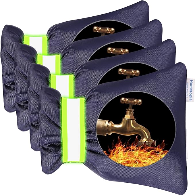4Pack Outdoor Faucet Covers for Winter - Pro 6.7"W x 8.3"H Outdoor Water Faucet Covers Socks for Winter Freeze Protection Pipe Insulation Reusable Waterproof Insulated Spigot backflow Cover,Blue
