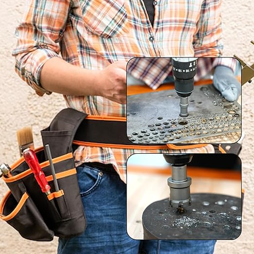 12Pcs TCT Hole Saw Kit for Hard Metal, 5/8" to 2-1/8”Inch Tungsten Carbide Tipped Metal Hole Saw Set, Hole Cutter Heavy Duty with Pilot Drill bit for Stainless Steel, Iron, Aluminum, Wood