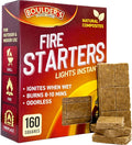 Fire Starter Cubes, 160 pcs - Bulk Pack - Fast Grill BBQ Charcoal Start - Odorless & Waterproof - Firestarter Squares for Campfire, Outdoor Fire Pit, Wood Stove, Fireplace, Logs - Camping Essentials