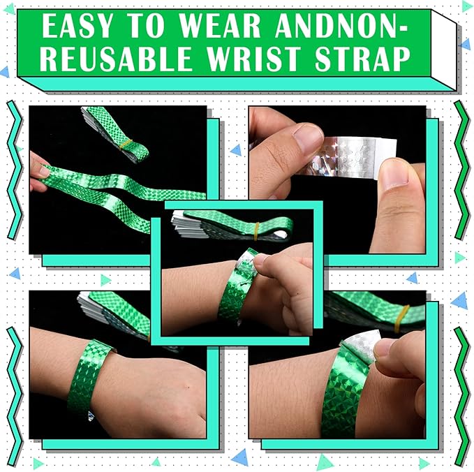 Epakh Paper Wristbands Neon Wrist Bands Waterproof Handbands for Events Lightweight Concert Wristbands Neon Colored Adhesive Wrist Band for Party