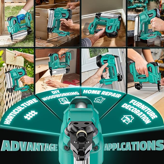 Ecarke Brad Nailer Cordless Stapler Compatible with Makita 18V (No Battery), 2 in 1 Electric Nail Gun/Staple Gun with 18GA Nails/Staples, Battery Power 2 Inch Nailer for Trim Wood Crafting Home DIY