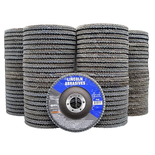100 Pack Flap Discs, 40 Grit 4.5" x 7/8" Sanding Wheels for Angle Grinder
