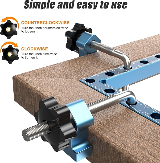 90 Degrees Positioning Squares, Right Angle Squares with 4 Clamps, Aluminium Alloy L-Type Corner Clamp Woodworking Clamping Tool for Picture Frames, Boxes, Cabinets (5.9in)