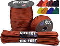 BORED? PARACORD! 550 lb Paracord - Ideal for Crafting, Camping, DIY Projects, Active & Military Outdoors - Strong Survival Rope - Tactical Parachute Cord Type III - International Orange 1000 Feet