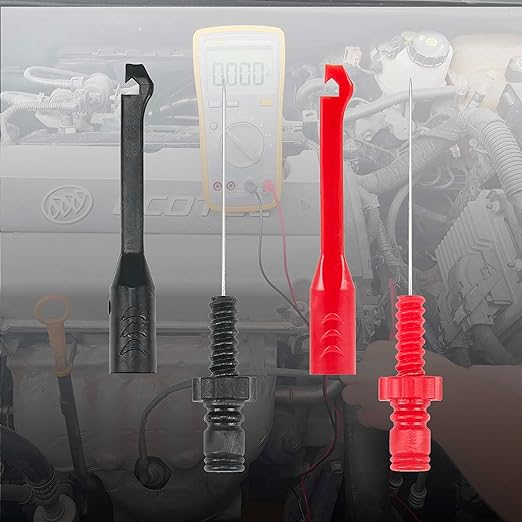 2Pack Wire Piercing Probe Clip, Insulation Puncture Probe, Power Multimeter Piercing Probes for 4mm Banana Plug Extension Test Leads,Diagnostic Tester (A)