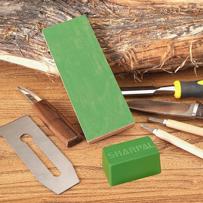 SHARPAL 209H 222g / 8 Oz. Polishing Compound Fine Green Buffing Compound, Leather Strop Sharpening Stropping Compound