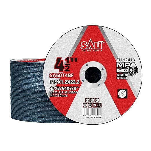 SALI 50 Pack Cut Off Wheel 4 1/2 Inch Cutting Wheels 4-1/2" x 3/64" x 7/8" Professional Cutting Stainless Steel, Angle Grinder Cutting Wheel,Cutting Discs with Aggressive Cutting Upgrade (4.5in, 50)