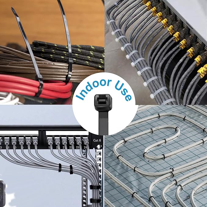 Zip Ties 16 inch(100 Pack), 60 lb, Black Cable Ties, UV Resistant Wire Ties for Indoor and Outdoor Use, Paloka