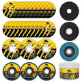 Grinding Cutting Wheels 5 inch Set - PRETEC 5" 20 Cut Off Wheels, 3 Grinding Wheels, and 3 Flap Discs for Angle Grinder Cutting and Grinding 5"x 1/24" x 7/8", 20+3+3 PCS, Brown