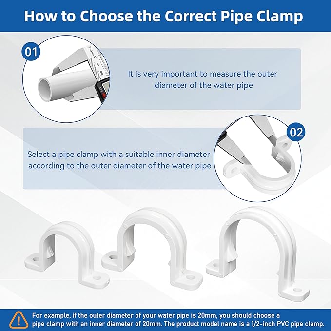 40 Set PVC conduit pipe strap clamps Φ32 MM - SCH 1 IN,Two Hole plastic pipe clips
