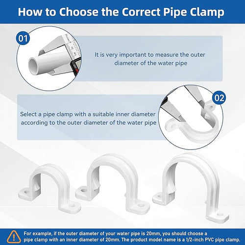 20 Set PVC conduit pipe strap clamps Φ25 MM - SCH 3/4 IN,Two Hole plastic pipe clips