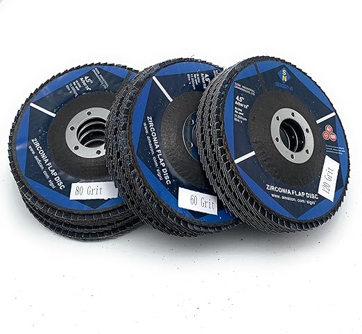 SIGNI 10-Pack Premium Zirconia Abrasive Flap disc for Angle Grinder Grinding Metal Steel (4.5 inch T29 Mixed grit)