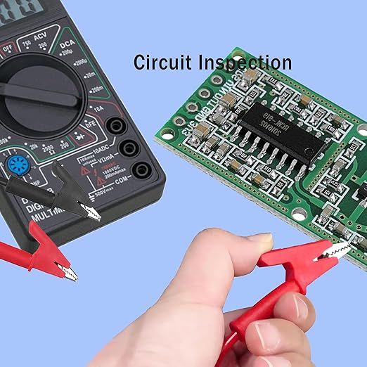Short Alligator Clip Test Leads,Clip to Clip Insulator Test Leads,Short Alligator Clip to Short Alligator Clip Leads for Multimeters, Battery Testing,12AWG 5.9Ft 2PCS.