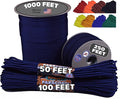 BORED? PARACORD! 550 lb Paracord - Ideal for Crafting, Camping, DIY Projects, Active & Military Outdoors - Strong Survival Rope - Tactical Parachute Cord Type III - Acid Midnight Blue 1000 Feet