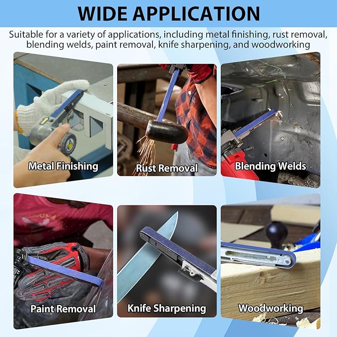 1/2 x 18 Zirconia Sanding Belts for Metal, 60 Grit 1/2x18 Inch Sander Belt for Air Belt Sander, Zirconia Metal Grinding Sand Paper for Knife Blade Sharpening, Metal Polishing, Derusting, 40Pcs