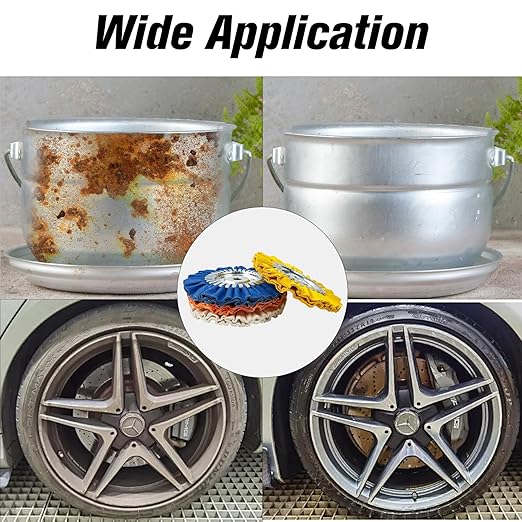 8" Airway Buffing Wheel, 9Pcs Aluminum Wheel Polishing Kit in Diameter 5/8 inch Arbor Hole, Polishing Compound and Aluminum Metal Polishing Wheel Kit for Angle Grinder Mirror Finish