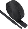 Black 2:1 Ratio Automotive Heat Shrink Braided Sleeving,Wear-Resistant Flat Woven Shrinkable Sleeve Fabric Car Cable Wires Hoses Protection (3/4"-26ft)