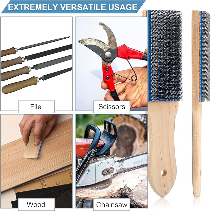 Chumia 2 Pcs Steel File Card Brush 8'' Abrasive Hand File Cleaner Carded for Removing Chip Metal Bits