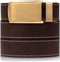 SlideBelts Full Grain Leather Belt with Contrast Stitching - Custom Fit for Adult Men, Golfers