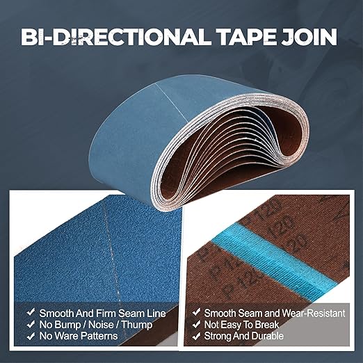 4 x 24 Inch Zirconia Sanding Belts, 12Pcs 3Each of 40/60/80/120 Assorted Grits, Belt Sander Sanding Belt for Knife Blade Sharpening, Metal Polishing, Derusting, Woodworking