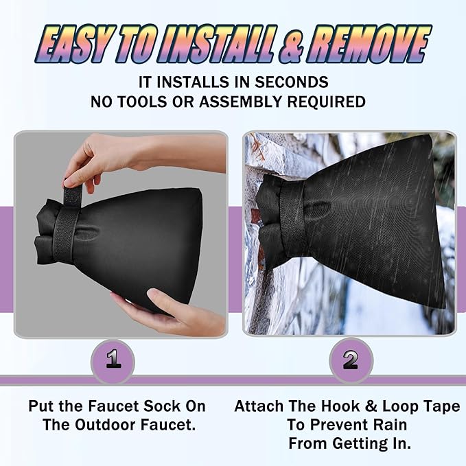 Outdoor Faucet Cover for Winter - Pro 7.1" W x 9.8" H - 4 Pack Outdoor Water Faucet Cover Socks for Winter Freeze Protection Pipe Insulation Reusable Waterproof Insulated Spigot backflow Cover - Blue
