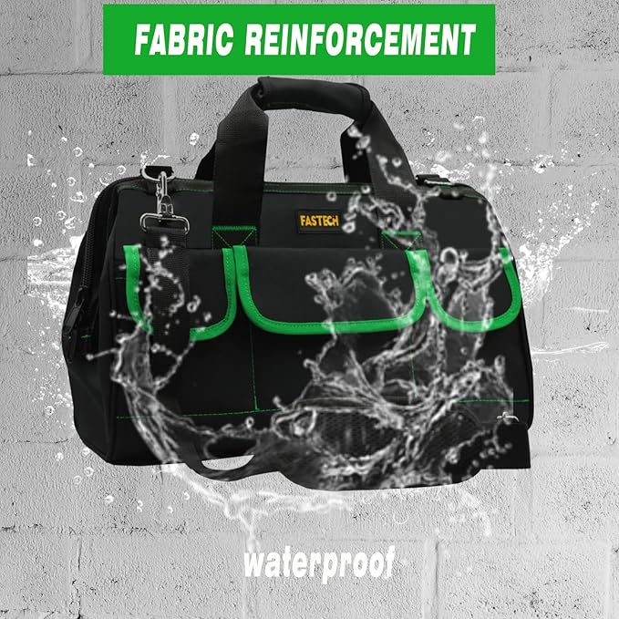 22 Inch Tool Bag With Comfortable Shoulder Straps, Waterproof Wide Mouth Tool Kit, Tool Storage Package For Men/Women (22IN Green)