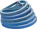 35 Pcs 3/8" x 13" Zirconia Sanding Belts for Metal, 3/8x13 Inch Zirconia Belt Sander Sanding Belts, 7 Each of 40/60/80/100/120 Assorted Grits Sanding Belts for Air Belt Sander