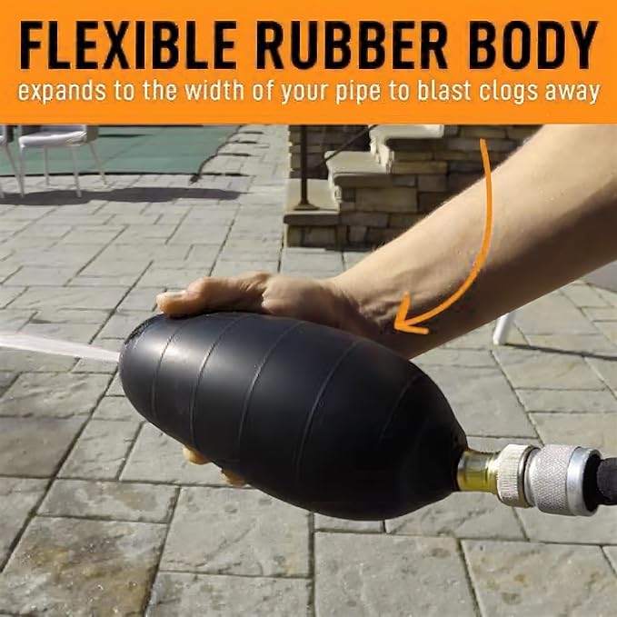 Drain Cleaning Bladder for 1-2 Inch Pipes Powerful Blockage Removal in Kitchen Bathroom Bathtub Swimming Pool and Sewer Lines Using Water Pressure